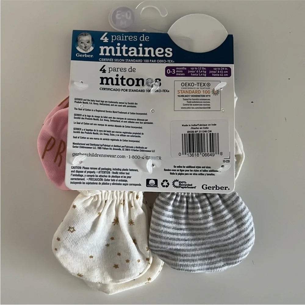 🦄3 for $10🦄 NWT Gerber Baby Mittens